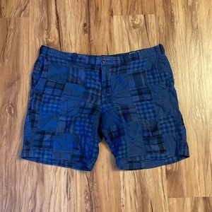 J Crew Blue Patchwork Shorts- 9 inch inseam